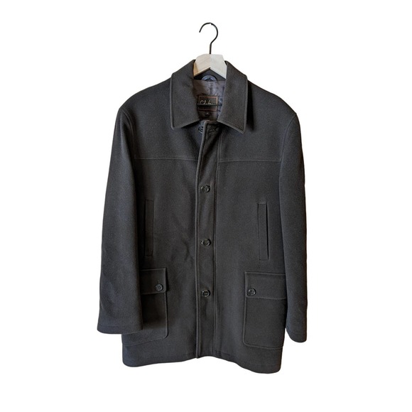 Cole Haan Other - Cole‎ Haan Wool Cashmere Coat Peacoat Overcoat Zipper Button Front Brown Medium